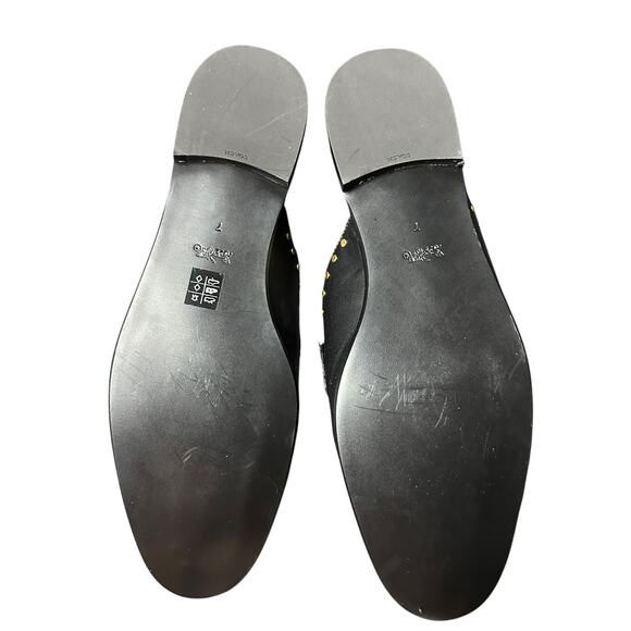 Coach Faye Studded Loafer Slide Mules - Black Leather - 7 - Picture 11 of 12